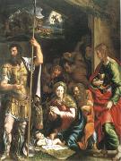 Giulio Romano The Nativity and Adoration of the Shepherds in the Distance the Annunciation to the Shepherds (mk05) china oil painting reproduction